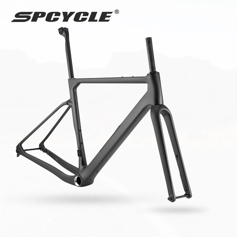 Spcycle G048 All-Road Carbon Gravel Bike Rahmen Leichtgewicht 700x50C UDH-Schaltauge T47 BB Carbon Cyclocross Fahrradrahmenset