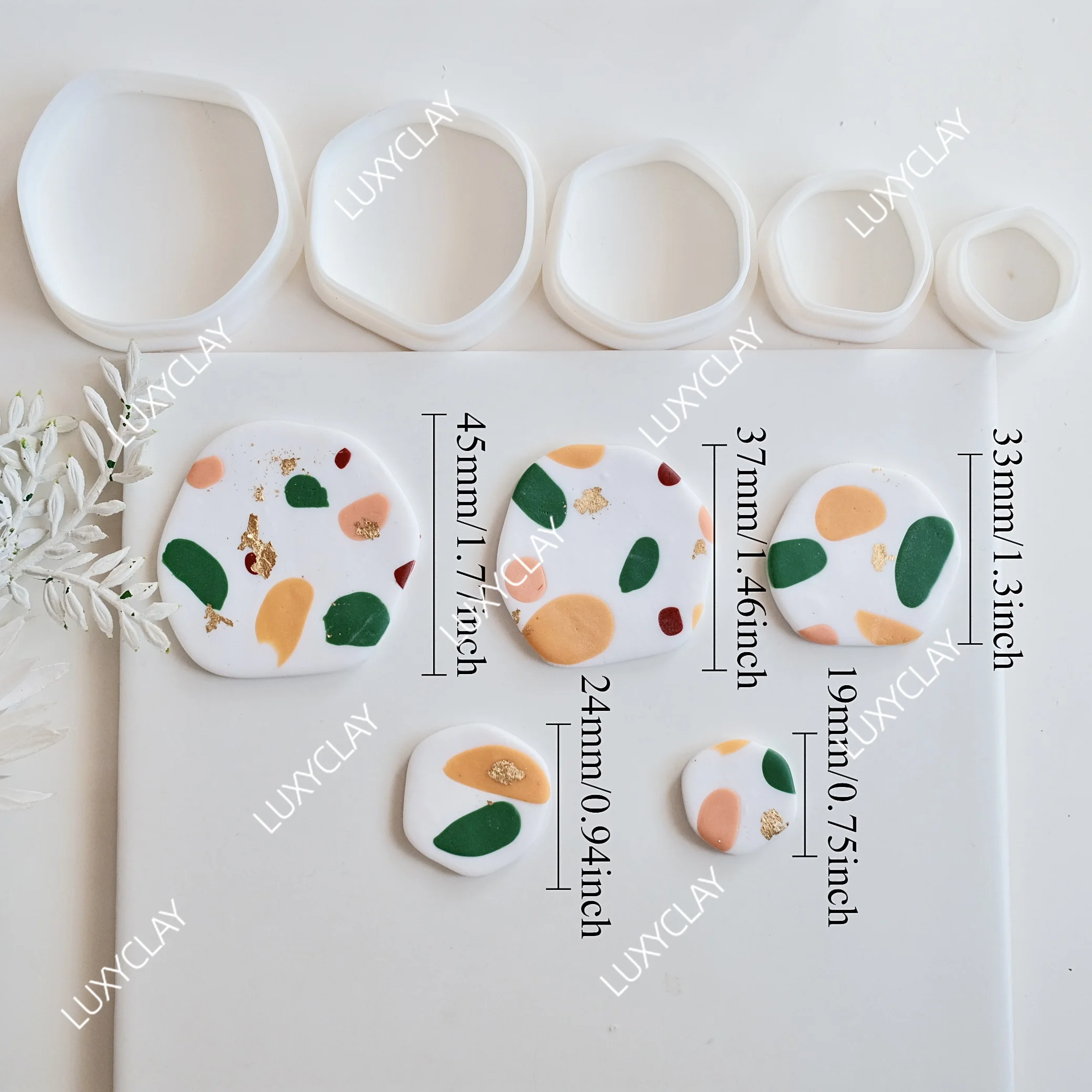 5pcs/set Irregular Circle Shape Polymer Clay Cutters, 5 Size Basic Geometric Design Clay Molds for DIY Earrings & Jewelry Making