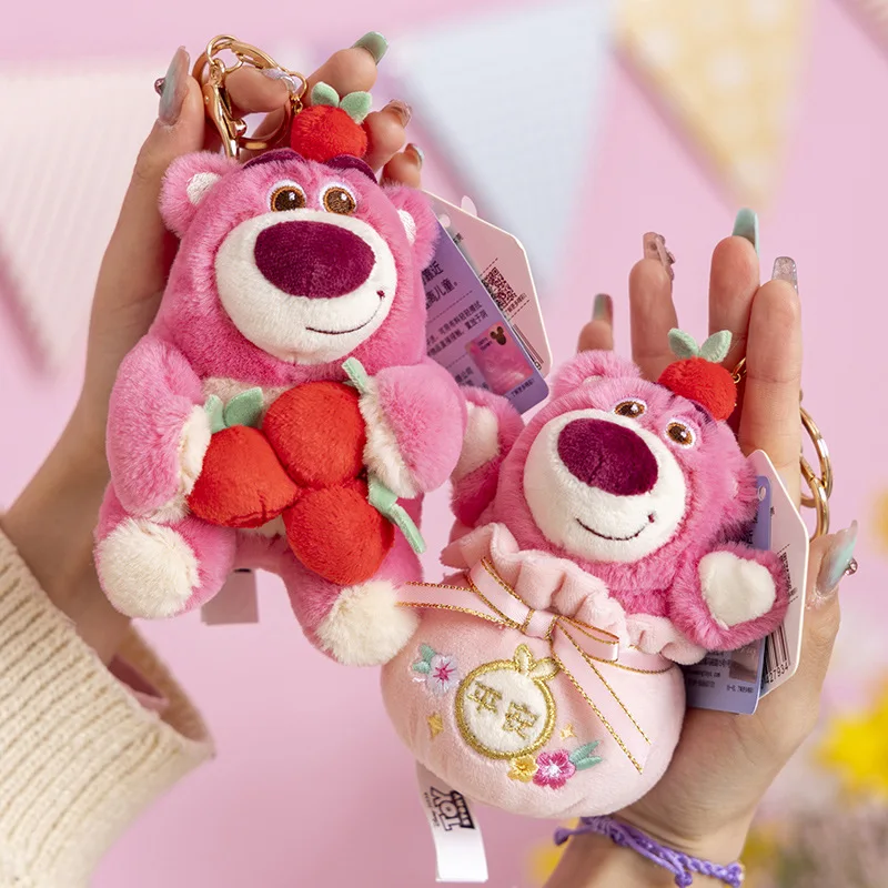 

Miniso genuine Disney Strawberry Bear Ping An Joy Plush Pendant for Girls Birthday Gift Plush Pendant