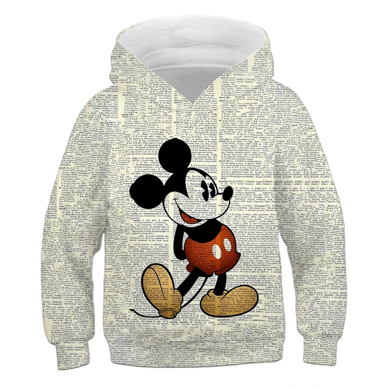 Ragazzi abbigliamento quotidiano 3-12Y bambini Disney Minnie Mouse felpa con cappuccio ragazze vestiti larghi autunno felpa a maniche lunghe inverno