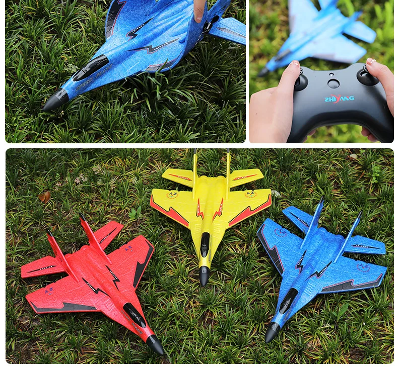 Rc Plane Foam Glider Remote Control Aircraft Model Flying Wing Fighter Jet Plane Toy for Outdoor Games Flying Toy Gift for Kids