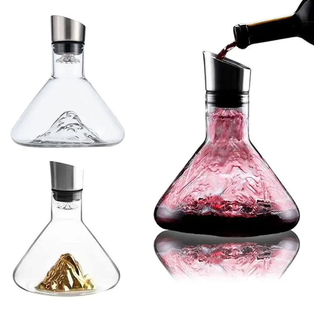 Waterfall Style Fast Red Wine Decanter For Home Use Creative Iceberg Bottom Crystal Glass Filter High-end Wine Decanter P2E9