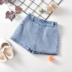 Shorts for Girls Blue All-match Children Denim Skirt Pants Fashion Jeans 2024 Summer Casual Teenage Short Pants 10 12 14 Years