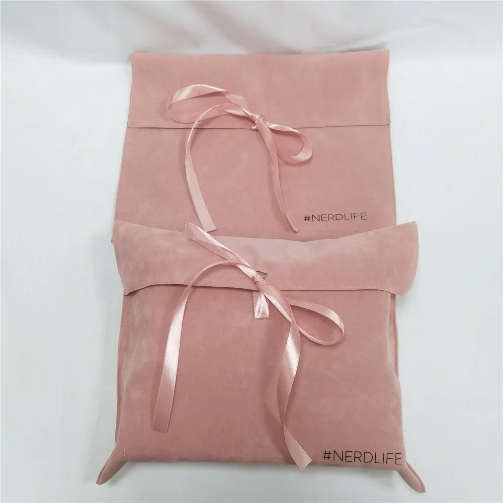 Customize Pink velvet envelope packaging  Small Envelope Bag with Rope Jewelry Packaging Pouch Wedding Favors Gift Party