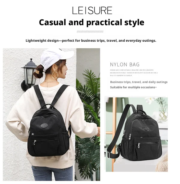 Trendy Women  Women Stylish Nylon Oxford Backpack Korean Trendy Small Rucksack Versatile Canvas Bookbag Mommy Travel Bag