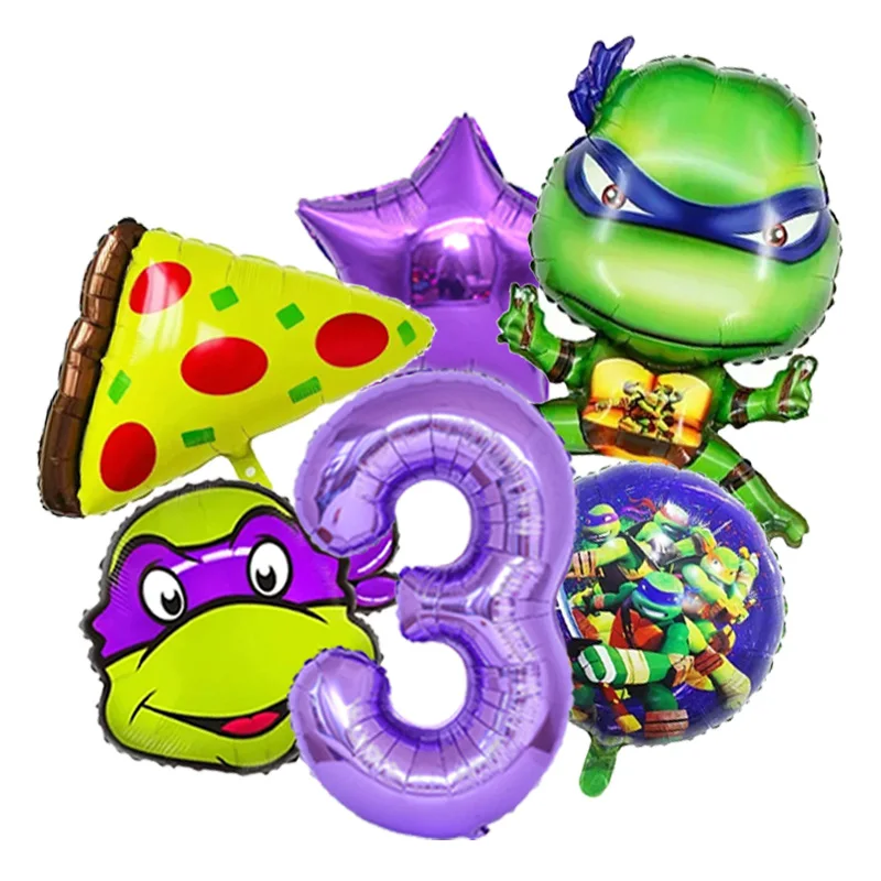 Fashion Ninja Turtles Balloon Bouquet Set Cartoon Character for Boys Birthday Baby Shower Party Celebration Decor Supplies - view 4