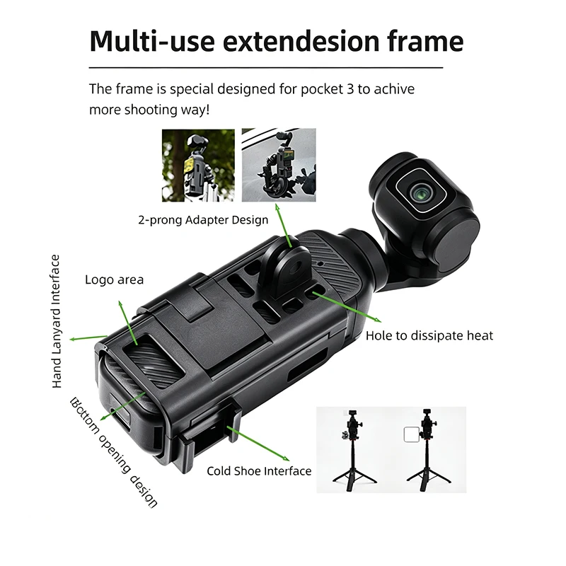 Adapter Extension Frame with Screw Base for DJI OSMO Pocket 3 /4 / Pocket 4P Gimbal Camera Accessories