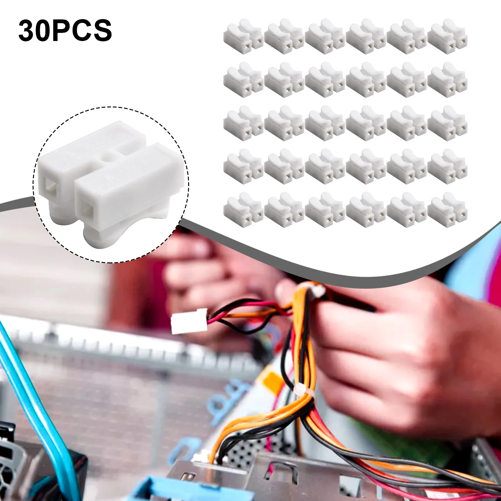 Simplify Your Wiring CH2 Spring Quick Wire Connector Cable Clamp Terminal Block for LED Strip Light Pack of 30