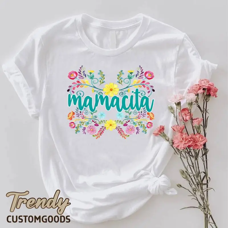 Floral Mamacita T Shirt Cinco De Mayo Women Mothers Day Taco Tuesday Fiesta Mom Senoritas Party Festival Clothing