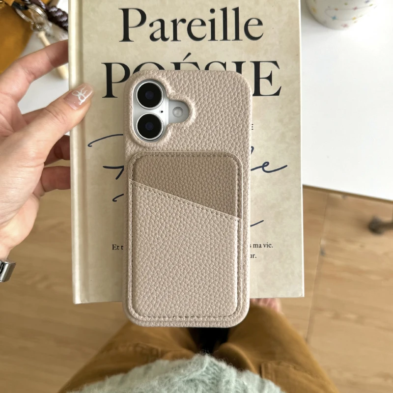 Luxus Farbe Kollision Leder Brieftasche Karte Slot Telefon Fall Für iPhone 16 Pro Max E 14 11 12 13 15 Pro max Mini Bumper Zurück Abdeckung