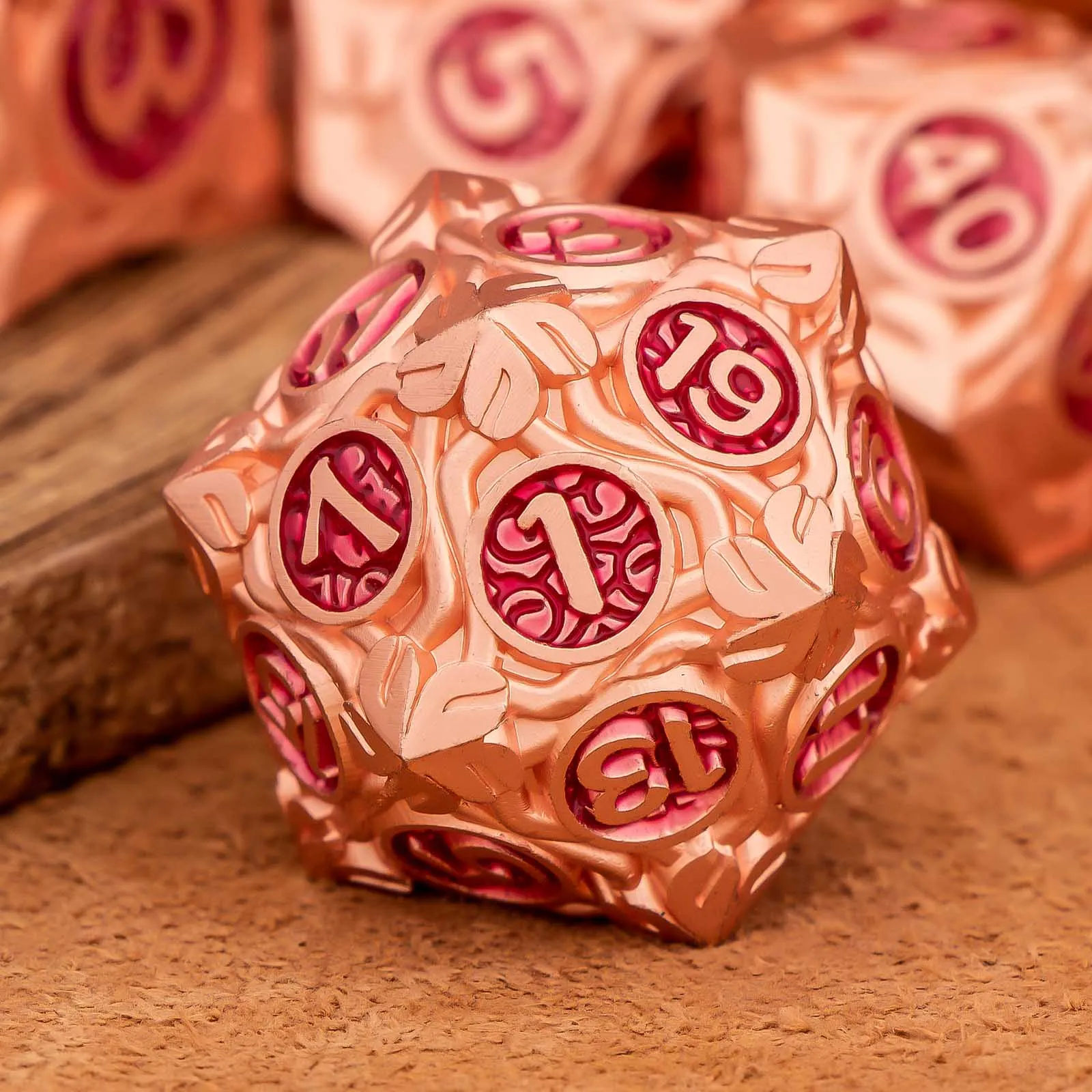 7-teiliges Würfelset DND Metall Komplettset für Dungeons and Dragons Polyedrische RPG D&D Geschenkidee – Detail 3