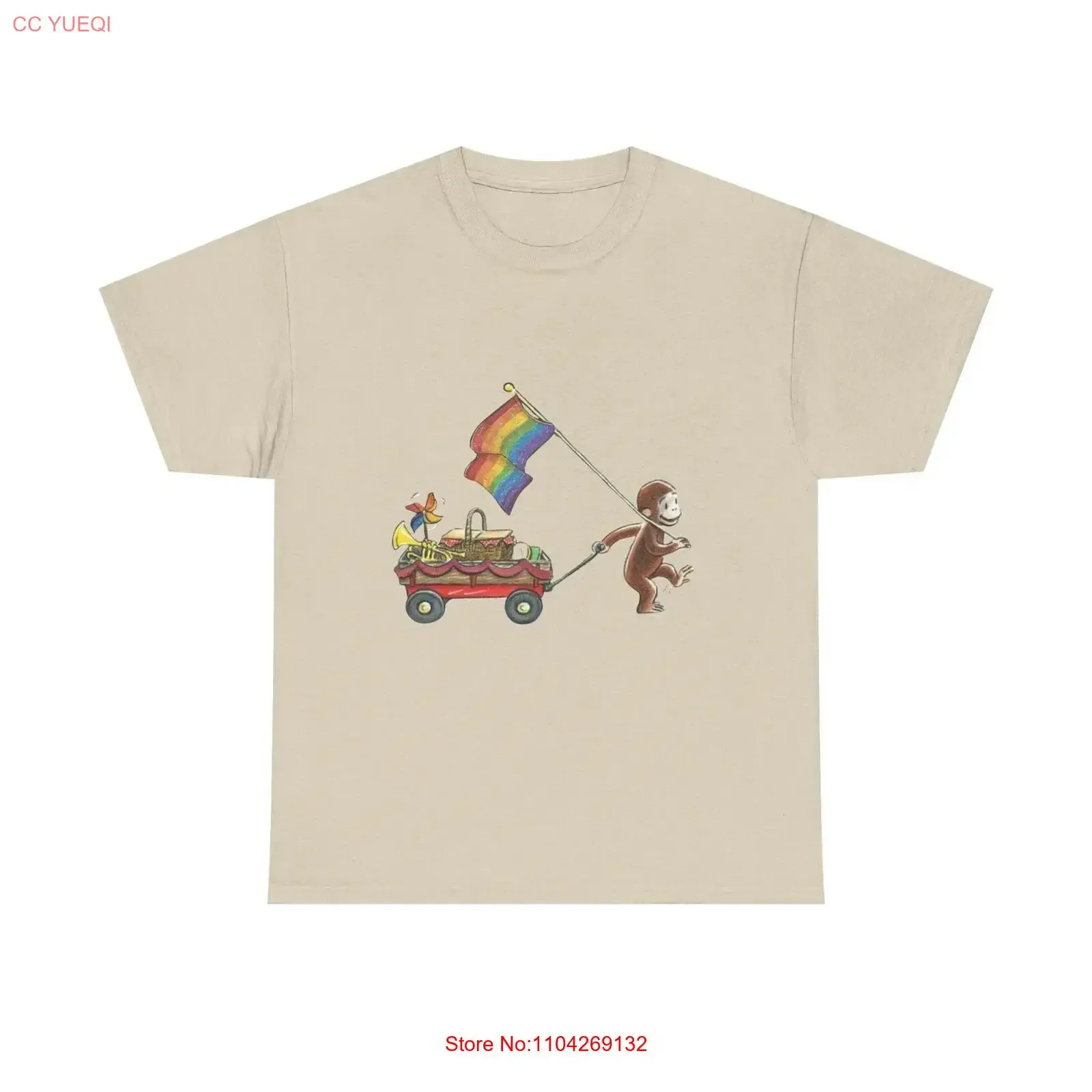 Curious George Pride T Shirt LGBTQIA Monkey Vintage Childrens Book Gay Lesbian Transgender Bisexual Nonbinary vintage Washed