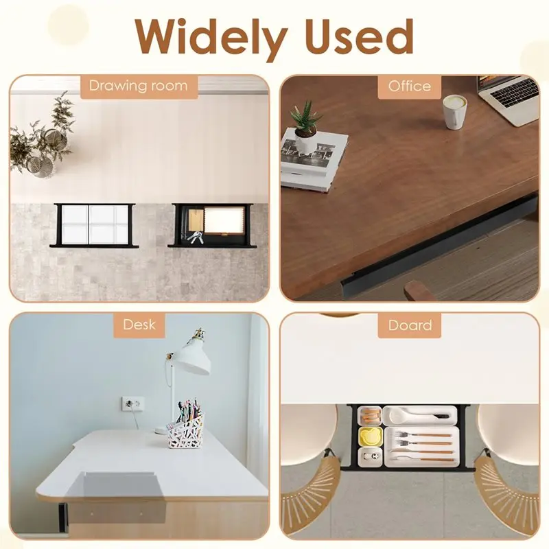 AS60-منظم درج معدني انزلاق 20 بوصة تحت المكتب ملحق قابل للسحب لأقل من طاولة المكتب صندوق تخزين الأدوات المكتبية