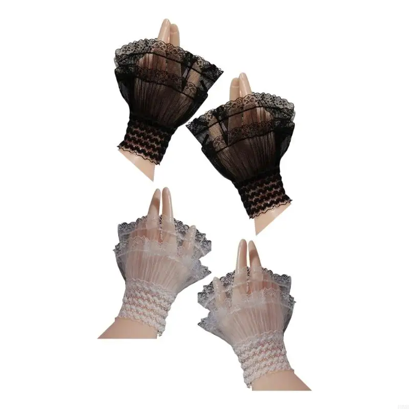 49MB Fashion Decorated Lace Cuffs Fake Sleeve Wedding Dress Sweater Decor Sleeves