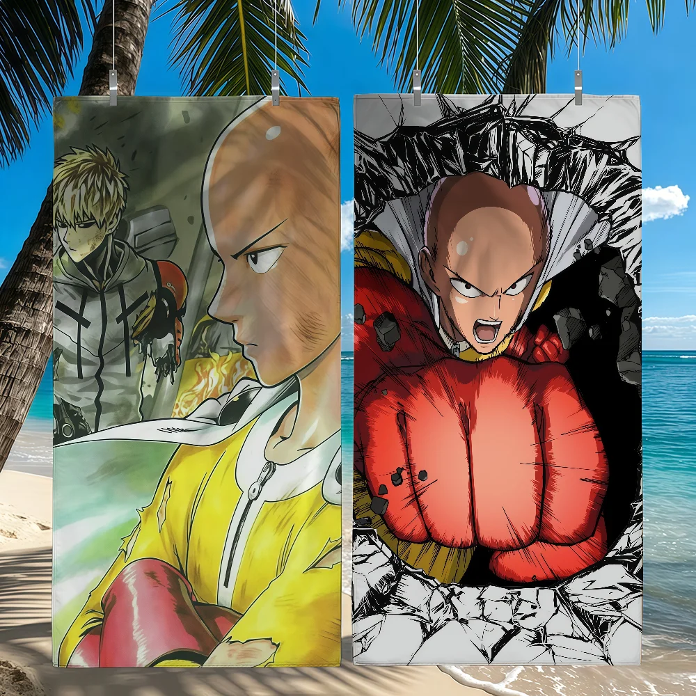 Cartoon O-One-Punch M-Man Towel Beach Shower Bath Travel Lightweight Skin Friendly for Pool Camping Cruise Summer
