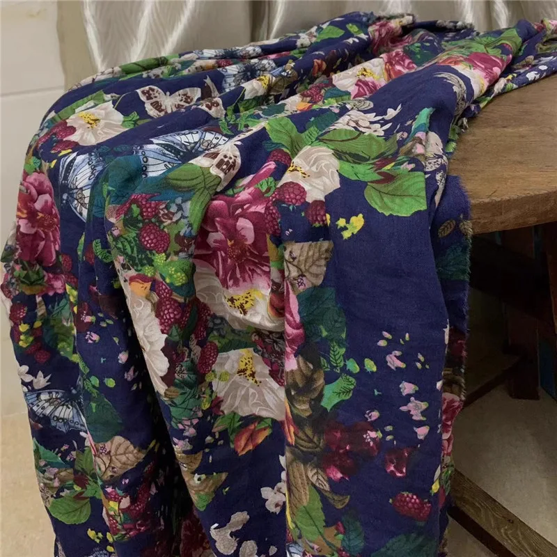 

1 ярд, бабочка, цветок, цифровая печать, рубашка, брюки, платье, ткани Cheongsam, высококачественная ткань из рами для материала