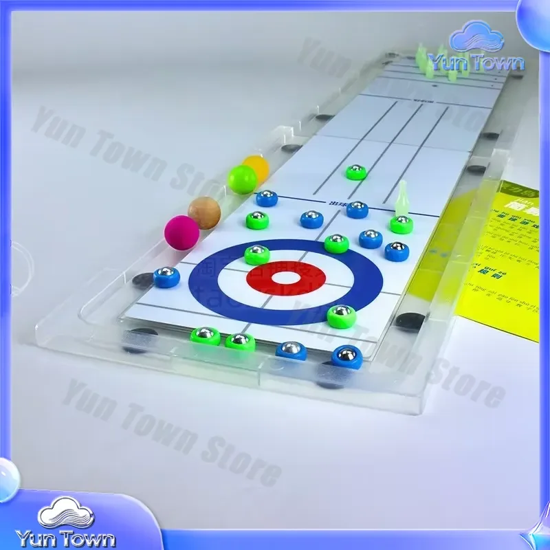 Curling Ball Shuffleboard Bowling Game for Team Building Color Recognition Vision Training Educational Board Game for Adults
