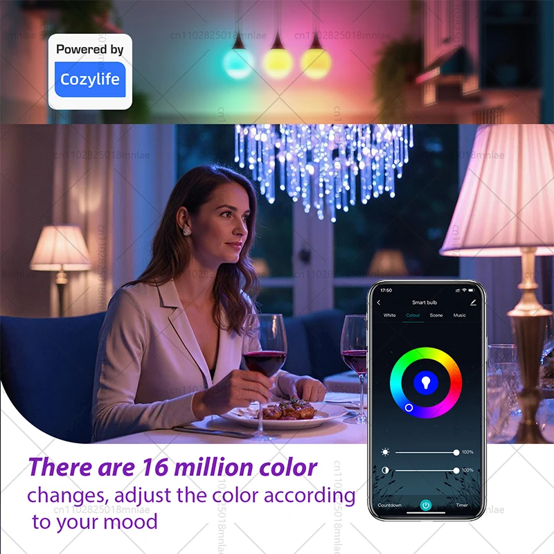 5W E14 Свеча Лампа Cozylife App Control Смарт-лампа Wi-Fi Bluetooth RGBCW Светодиодный светильник 110 В 220 В Хрустальные лампы с регулируемой яркостью Украшение комнаты