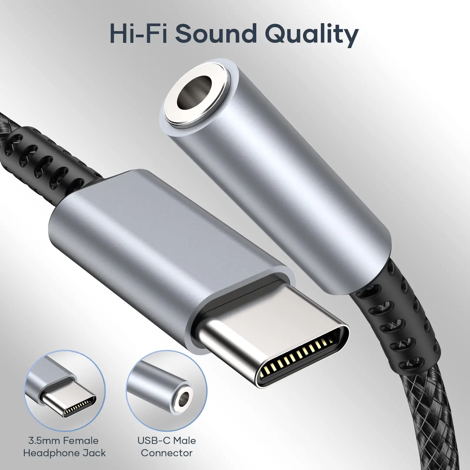 Dla HiFi USB typu C do 3.5mm kabel Audio Audio Adapter do Samsung Galaxy S23 S22 Ultra S21 S20 Note 20 A53 A54 5G