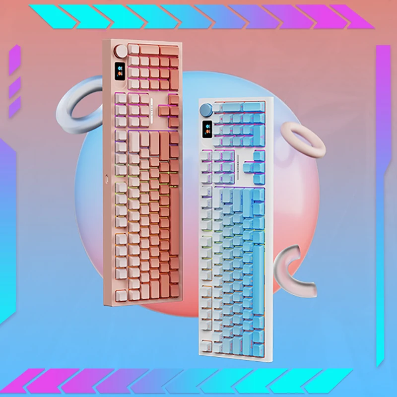 

Langtu Lt104 Keyboard 2.4g Customized Gradient Side Printed Keyboard Three-Mode Macro Custom Rgb Keyboard For Gamer Office Gifts