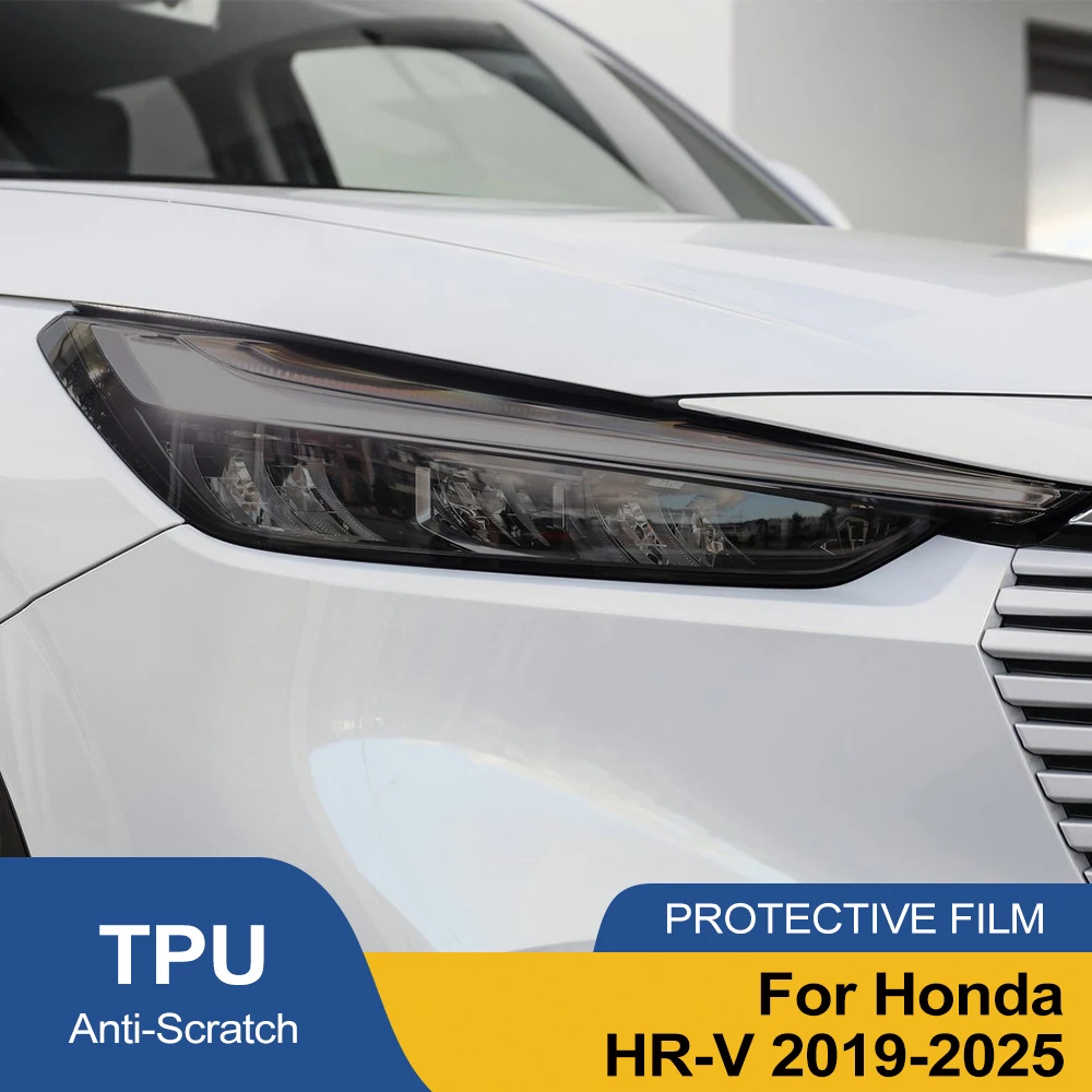 Smoke Black Car Headlight Protective Film for Honda HR-V/Vezel TPU PPF Pre Cut Anti-Scratch Vinyl Wrap Kit High-Gloss Film