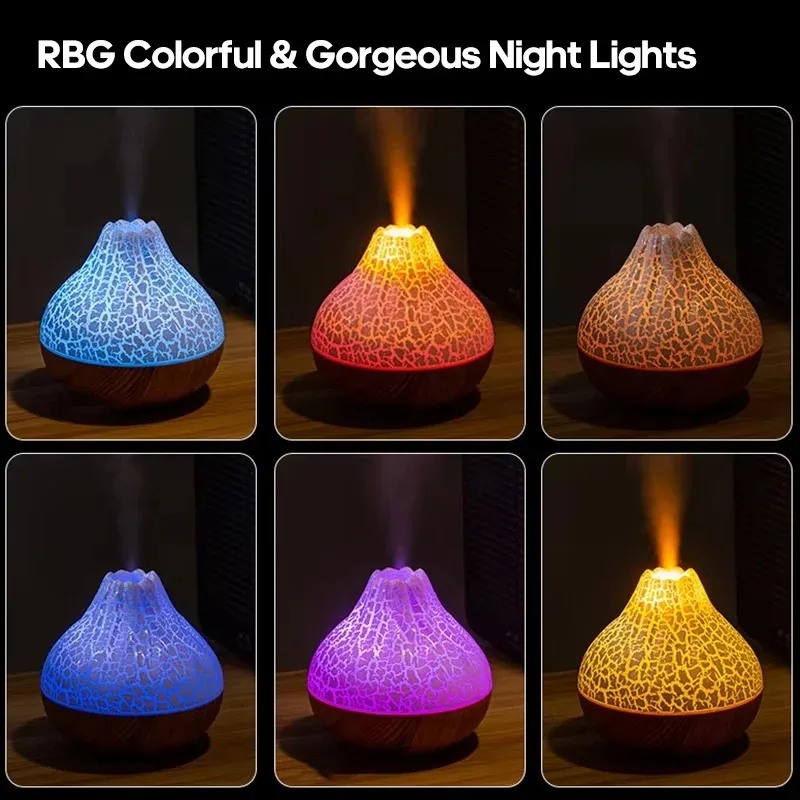 مرطب هواء جديد 300 مللي سعة كبيرة USB سطح المكتب ضباب الروائح الناشر مع 7 أضواء ليلية ملونة رذاذ الماء رطب