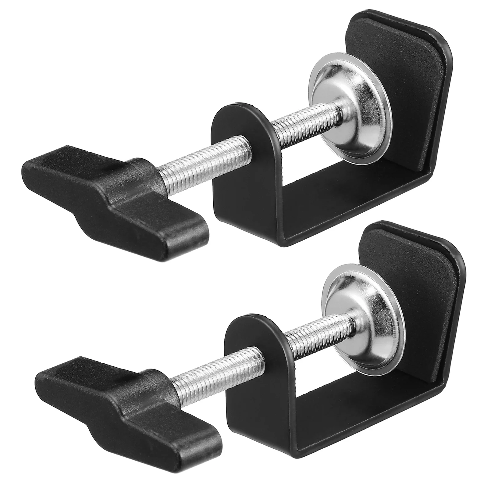 

2pcs C-Shape Desk Table Mount Clamps Durable Stainless Steel Adjustable Clamps For Office Broadcasting Retaining