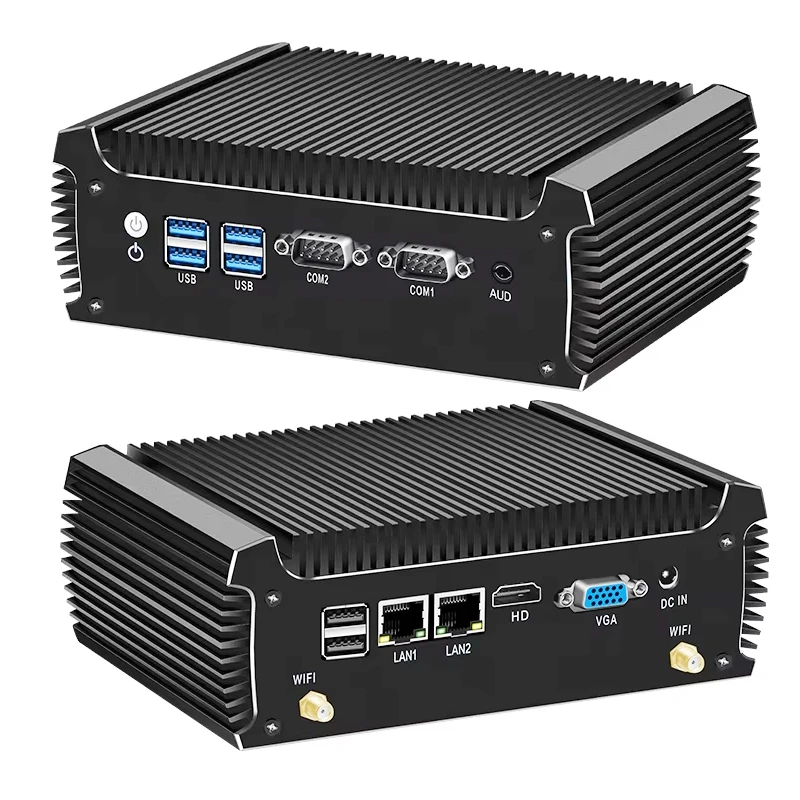 Industrial Mini PC i5-8250U i3-8130U 2x Serial Ports RS485 RS232 2x Gigabit Ethernet 6x USB HDMI VGA Windows Linux WiFi 4G LTE