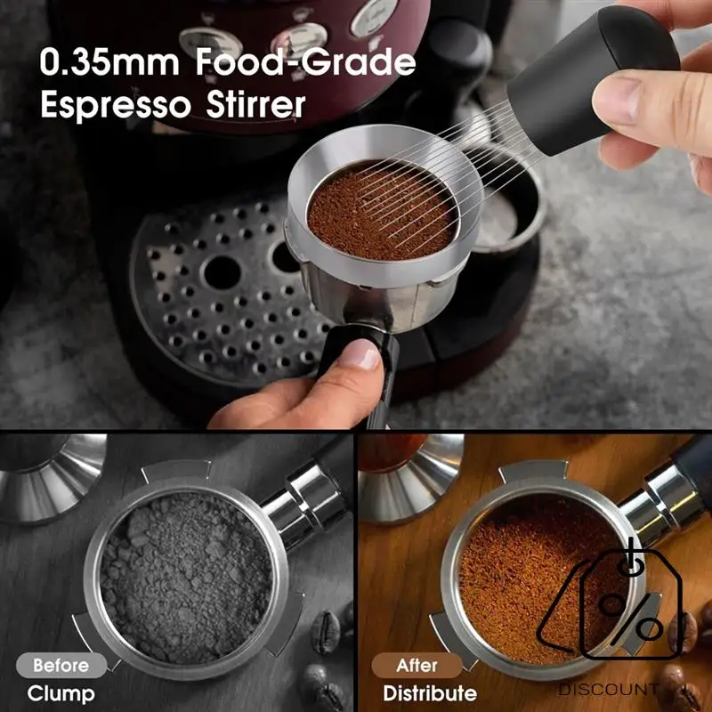 مجموعة ملحقات الإسبريسو ABKR-51 مم، موزع القهوة ومستوى العبث، أداة WDT ومجموعة قمع الجرعات