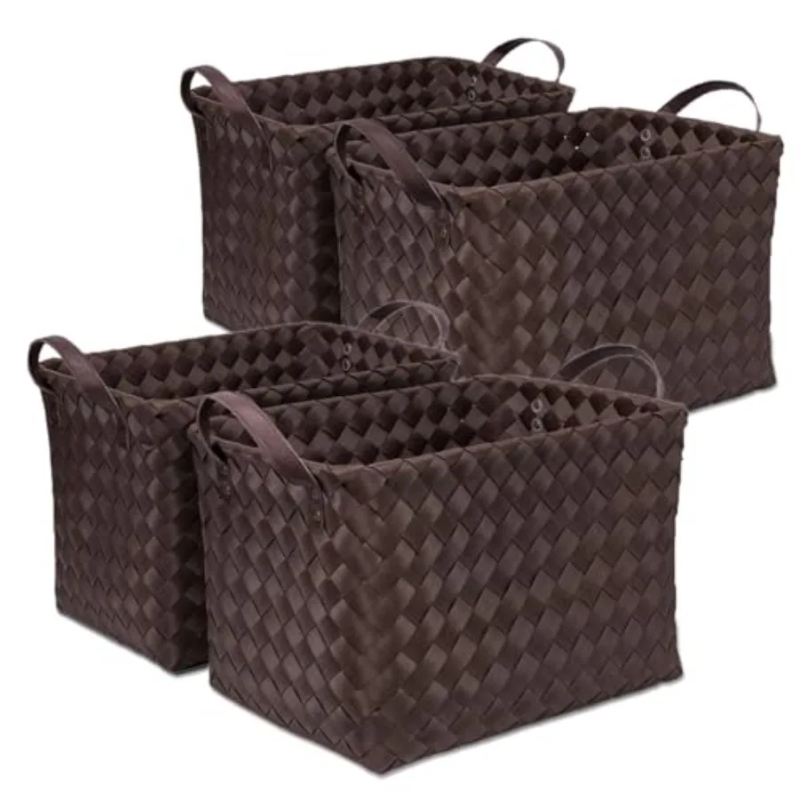 Handwoven Clothes Basket Laundry Hampers Large Wicker Storage Baskets for Shelves Blankets Closet Storage Bins Car Bedroom Bath