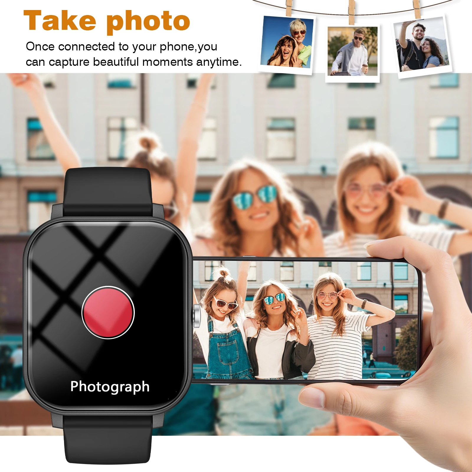 ساعة ذكية عالية الدقة 1.83 بوصة، عدد 1 من الساعات الذكية العصرية مع مكالمات BT وفحص الطقس، ساعة ذكية للتتبع الرياضي لنظام Android