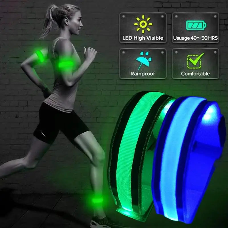 شارة LED قابلة لإعادة الشحن للجري تضيء LED شارة عالية الوضوح عاكسة للجري للسلامة الليلية للجنسين C2W2