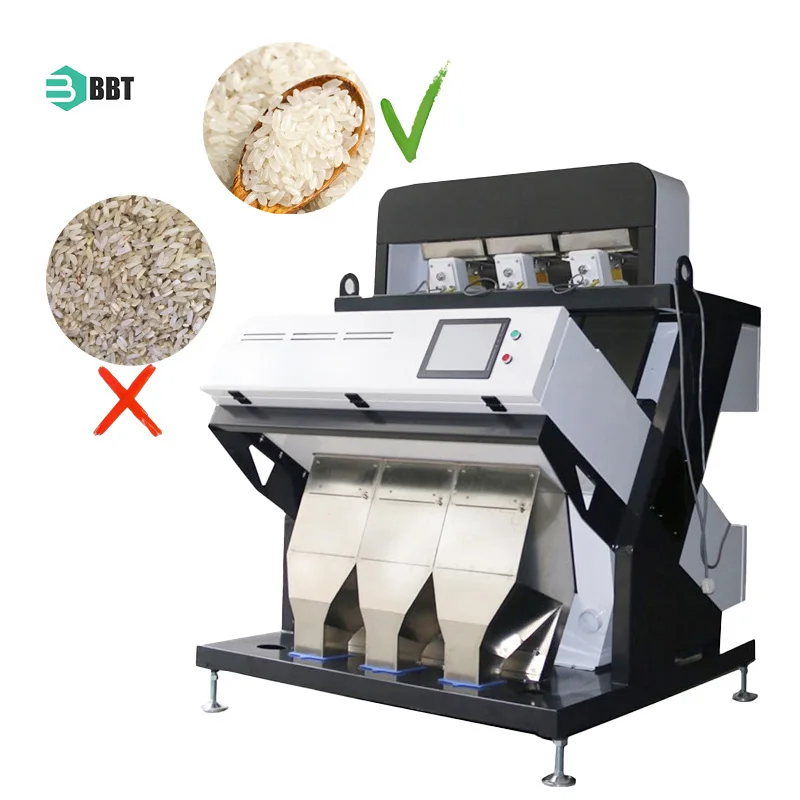 Advanced Belt-Type Rice Color Sorter Machine with CCD  High Precision to Remove Discolored Grains and Stones