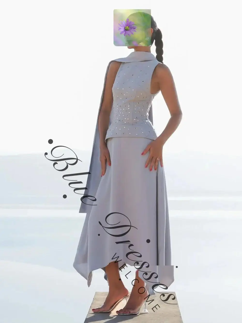customized Elegant Jersey Pleat A-line O-Neck Midi Dresses Prom Dresses Classic Exquisite Modern Style Pastrol Unisex Chinese St