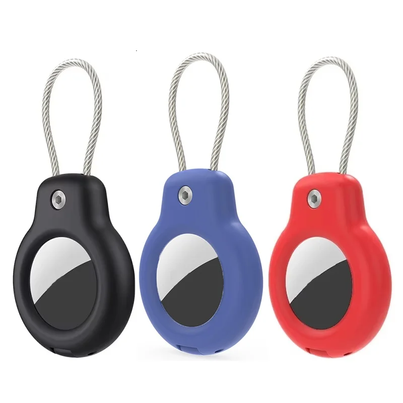 For Apple Air Tag Case Plastics Holder Anti-Loss Keychain With Steel Wire Line For Pets Collar Backpack Luggage Tag GPS Tracking