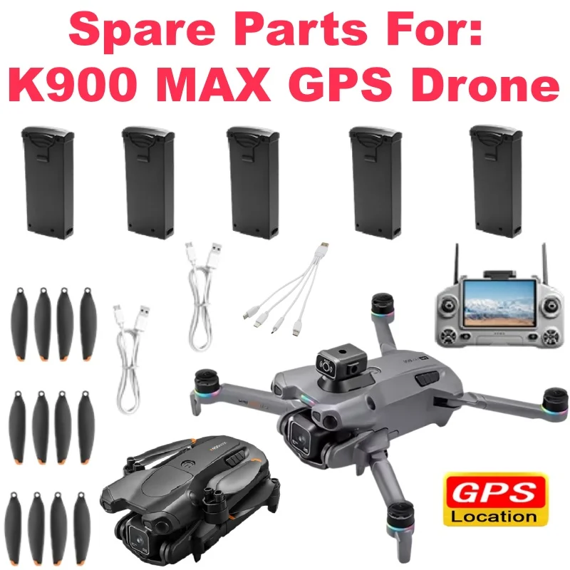 K900 MAX GPS Brushless Airdrop Remote Control RC Drone Quadcopter Spare Parts 3.7V 2200mAh Battery Arm Controller Propeller USB