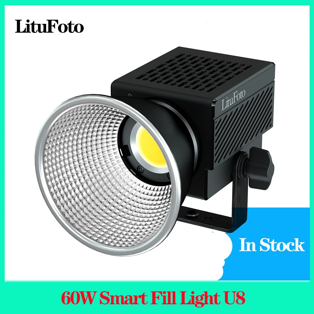 LituFoto U8 60 Вт умная заполняющая искусство, двухцветная портативная фотография с температурой для телевизора 2500-7500K, управление через приложение