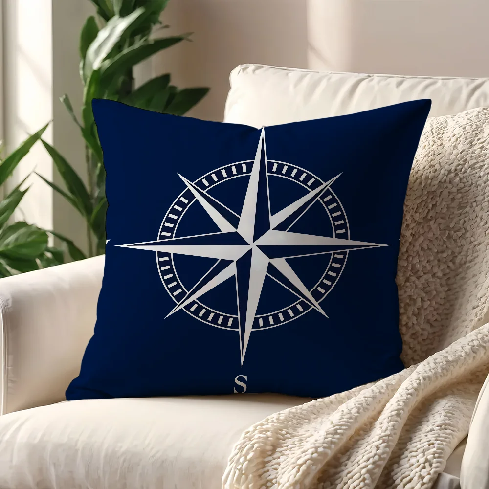N-Nordic Dark Blue Nautical Collection cushion cover For Pillow Printing Sofa Decoration Home Car Room Office Nordic Simplicity