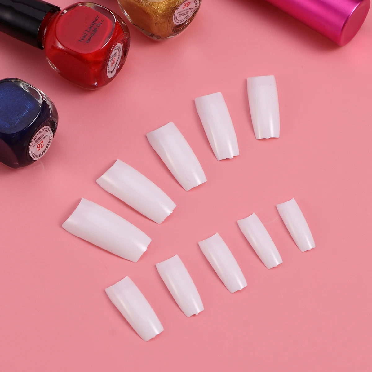 

500Pcs French Style Fake Nails Natural Color Full Cover False Nail Tips White Stylish Magical Gel Acrylic Fiberglass