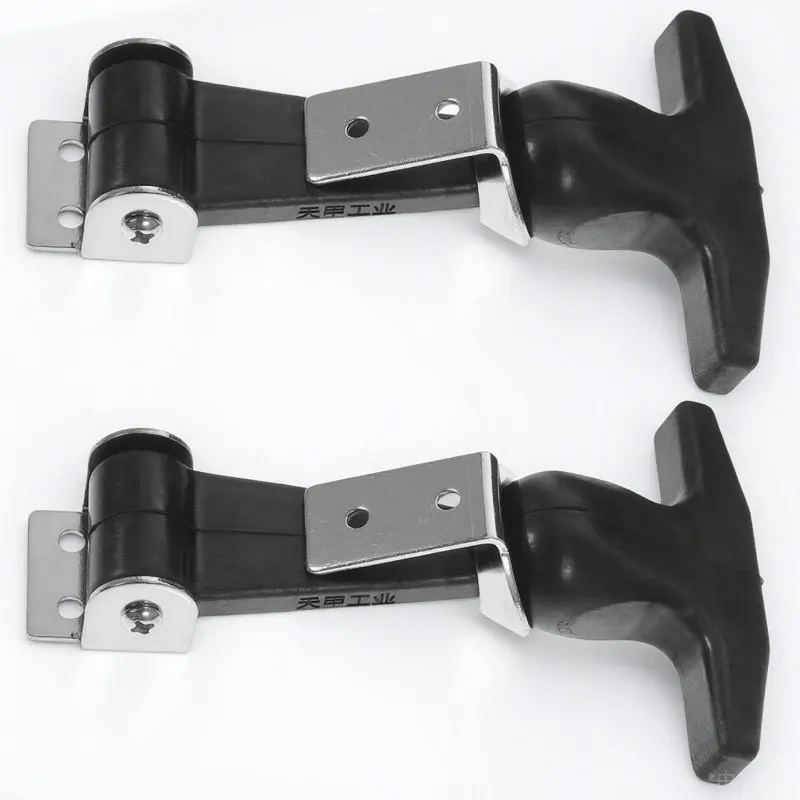 

2Pcs Stainless Steel Draw Latch with T Handle Strong Rubber Body for Tool Box Cart Hood Trunk Vibration Absorbing Fastening
