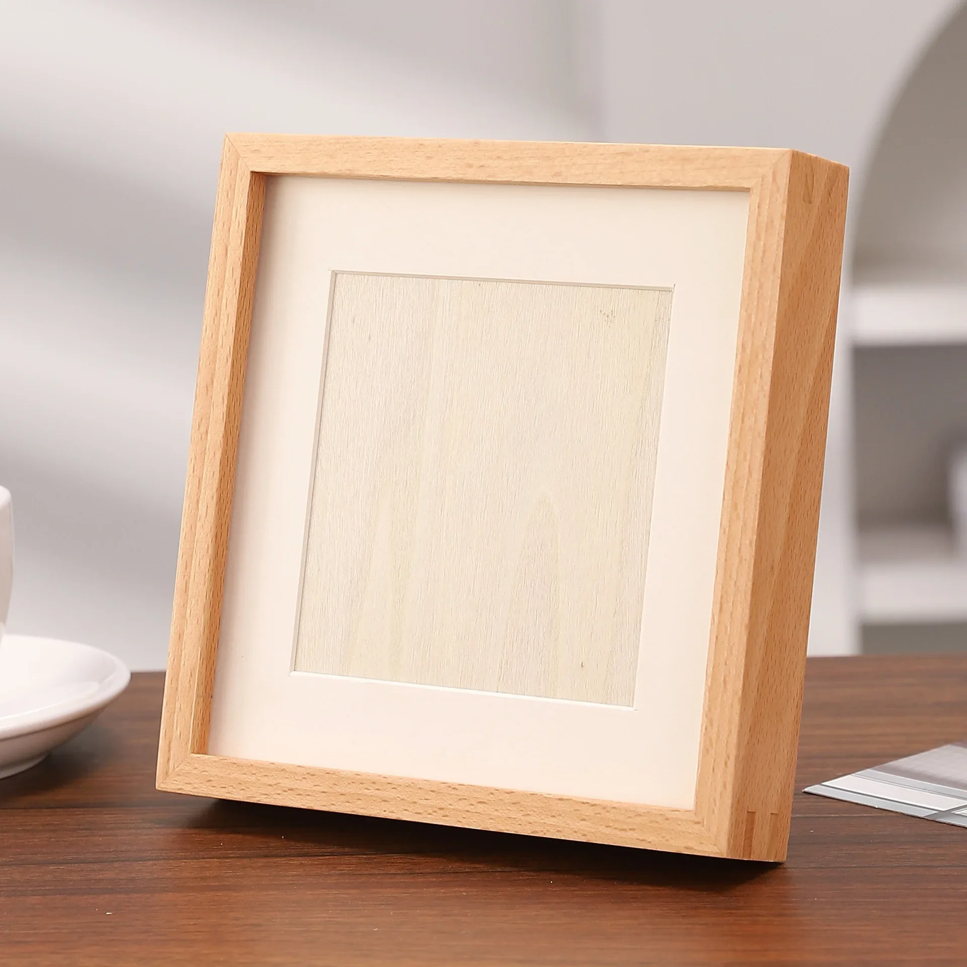 Solid Wood Square Picture Frame Traditional Craftsmanship Creative Minimalist Desktop Display Home Decor Wall Art Frame