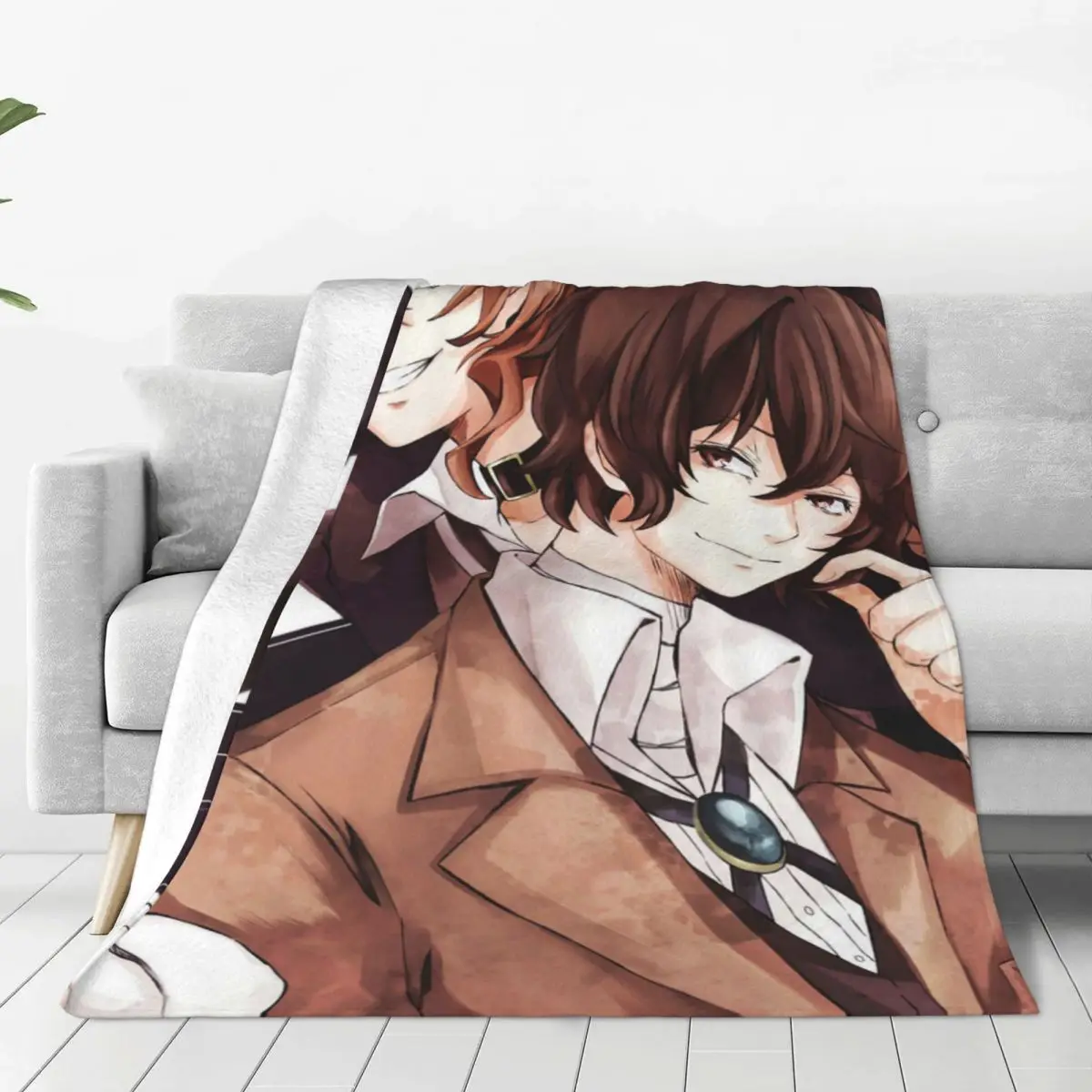 Anime Bungo Stray Dogs Blankets Coral Fleece Plush Manga Japanese Chuuya Breathable Soft Throw Blanket for Bed Travel Rug Piece