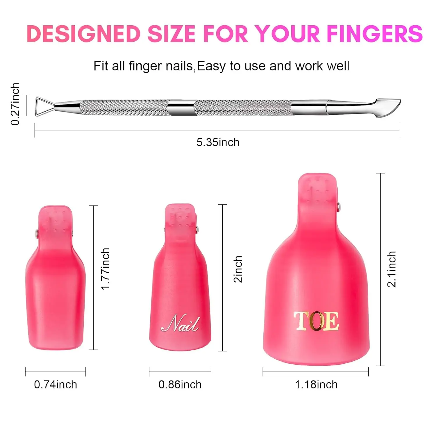 Nagelentfernungs-Klemmenset – Spezialwerkzeug zum Entfernen von Nägeln, inklusive 10 Handklemmen + 10 Fußklemmen + 1 Nagelentfernungsfeile