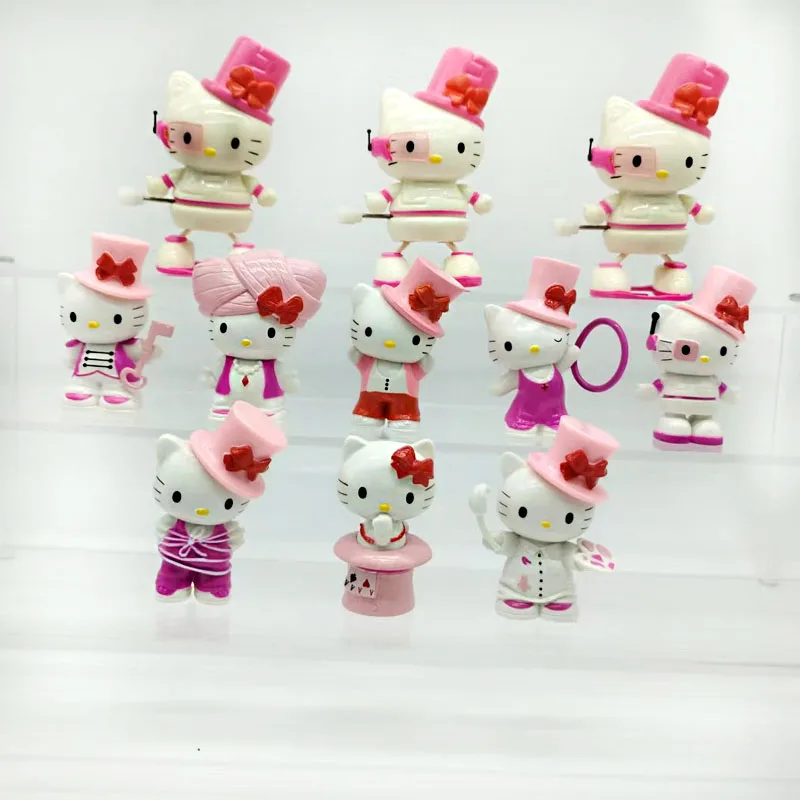 Hellokittys Do A Little Trick for The New Year's Party Action Figures Doll Model Toy Collectible Desktop Ornaments Kids Gifts