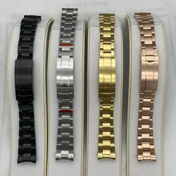 20mm Watch Strap Solid 316L Stainless Steel Men's watches Watchband Safety Folding Buckle Parts for Submariner Deepsea NH35 Case