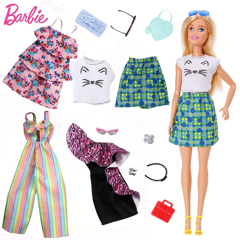 Original Barbie Mix Puppe Mode Kleiden Outfits Puppe Schuhe Set Puppe Spielzeug Mädchen Puppen Zubehör Spielen House Party Mädchen Geschenk