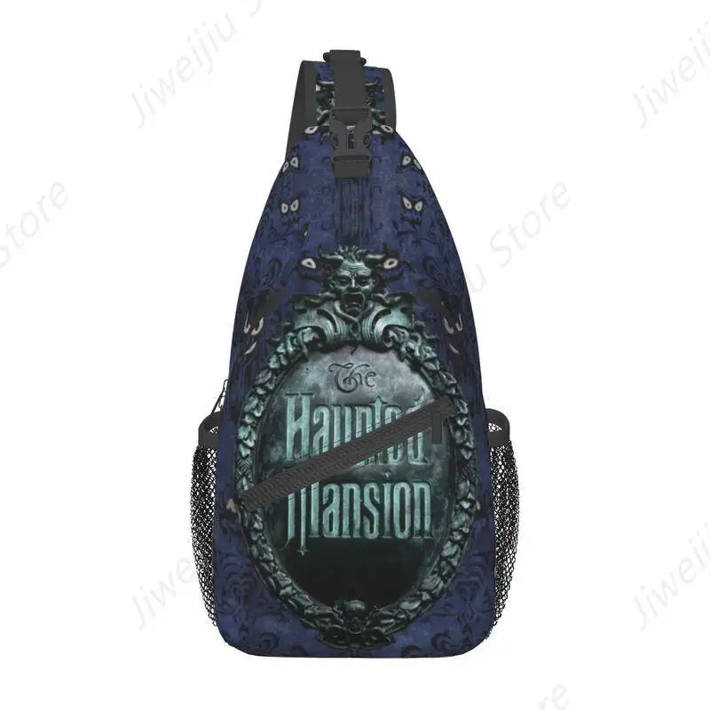 Haunted Mansion Sign Sling Crossbody Backpack Men Custom Shoulder Chest Bag for Travel Hiking Daypack