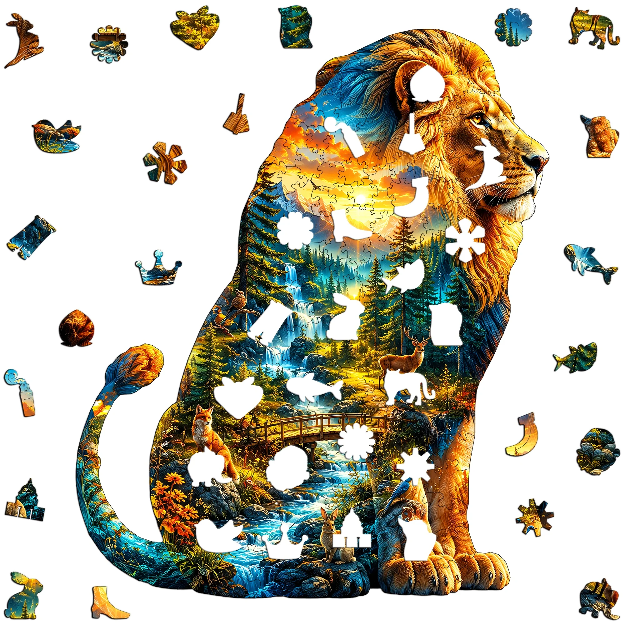 Penguin Winter Scene and Icy World Wooden Animal Jigsaw Puzzle Puzzle Game Toy Brain Teaser Unique Gift Idea for Any Occasion