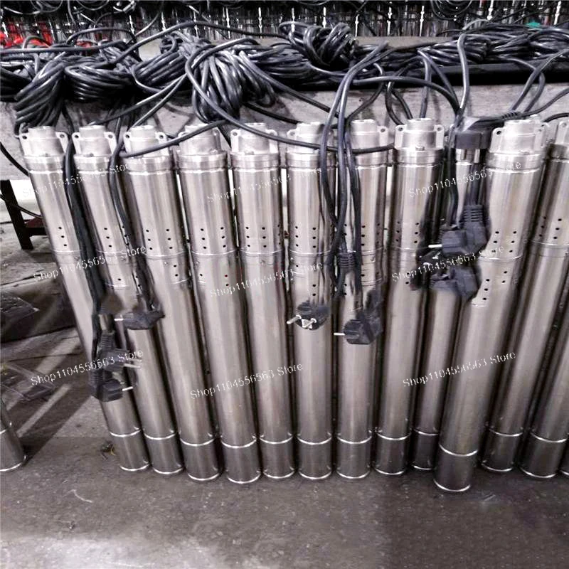 مضخة بئر غاطسة بقطر 50 مم مع مضخة من الفولاذ المقاوم للصدأ 304 هيكل غاطس بئر عميق 1000 لتر/ساعة 2 بوصة مياه