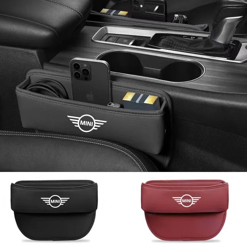 

Auto Seat Gap Storage Box Leather Car Seat Organizer Holder For BMW Mini Cooper Countryman Clubman R55 R56 R60 F54 F55 F56 F60